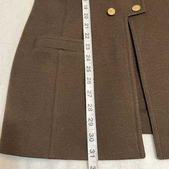 VTG Sonia Rykiel Paris Brown Wool Blazer Jacket Frence Size 8-10 Gold Button - Picture 10 of 14